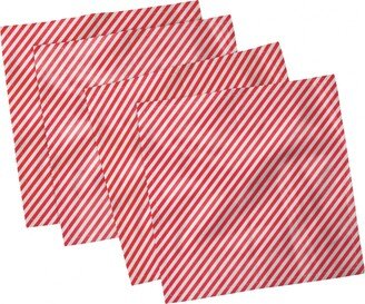 Candy Cane Set of 4 Napkins, 18 x 18