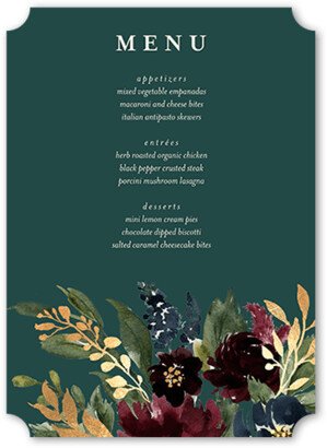 Wedding Menu Cards: Bouquet Garland Wedding Menu, Green, 5X7 Flat Menu, Matte, Signature Smooth Cardstock, Ticket