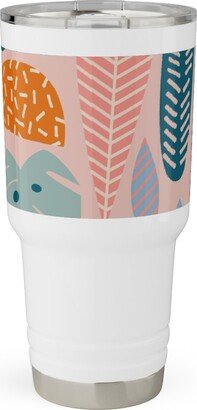 Travel Mugs: Retro Tropical Pattern Travel Tumbler, 30Oz, Multicolor