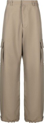 Ow Emb Drill wide-leg cargo trousers