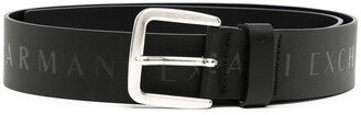 Logo-Print Leather Belt-AB