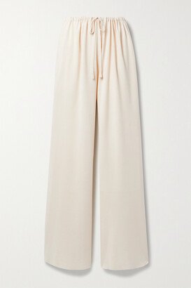 Delphine Silk And Cotton-blend Jersey Wide-leg Pants - Ivory