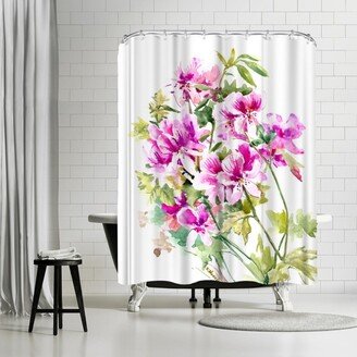 71 x 74 Shower Curtain, Geranium Flowers 2 by Suren Nersisyan