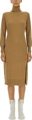 Turtleneck Knitted Midi Dress