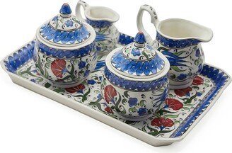 Authentic Turkish Ceramic Tea Set, Handmade Serving Coffee With Lid, Housewarming Kitchen Decor, Wedding's Day Gift