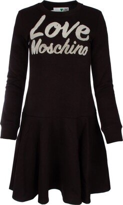 Logo Flocked Mini Dress