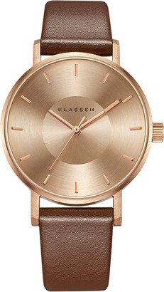 Klasse14 Volare Rose Gold Brown Leather 36Mm