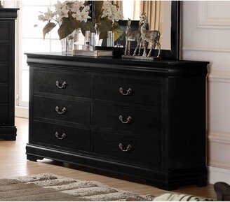 Global Pronex 3 Tier 6 Drawers Dresser in Black