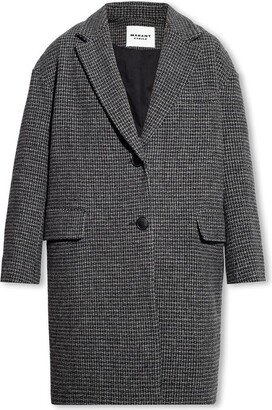 Checked Single-Breasted Coat-AD