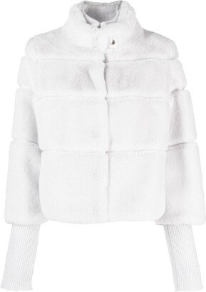 Faux-Shearling Cropped Jacket-AB