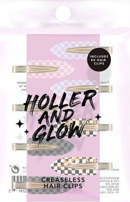 Holler and Glow Creaseless Hair Clips - Gold - 8ct