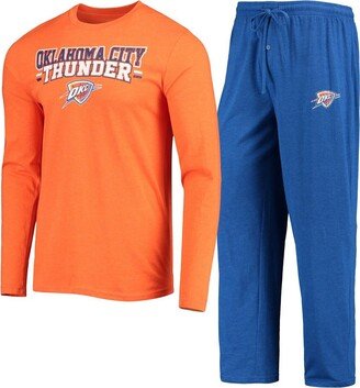 Men's Concepts Sport Blue, Orange Oklahoma City Thunder Long Sleeve T-Shirt & Pants Sleep Set - Blue, Orange