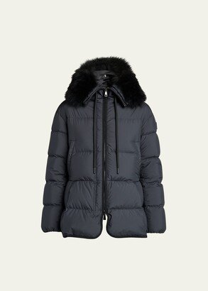 Locustelle Short Parka with Removable Cashmere Trim