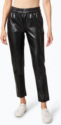 Vegan Leather Pull-On Pant In Black