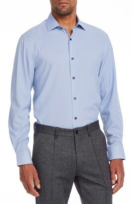 Slim Fit Broken Stripe Performance Dress Shirt