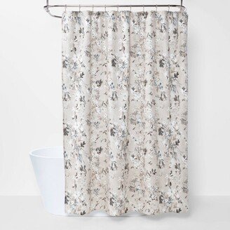 Neutral Floral Shower Curtain