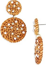 Imitation Pearl and Crystal Rattan Earrings - 100% Exclusive