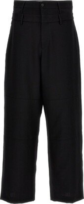 Double Belted Wide-Leg Trousers