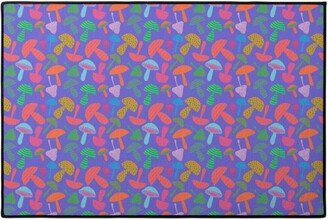 Door Mats: Mushroom Tossed - Bold Door Mat, Purple