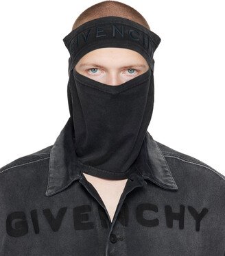 Black Embroidered Balaclava