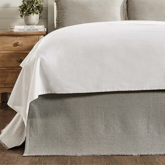 Burlap Dove Grey Fringed Queen Bed Skirt 60x80x16