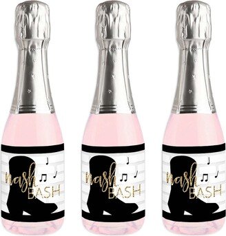 Big Dot Of Happiness Nash Bash - Mini Wine Bottle Stickers - Bachelorette Party Favor Gift - 16 Ct