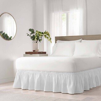 White Wrap Around Solid Ruffled Bed Skirt (Twin/Full) (75 X 39) - EasyFit