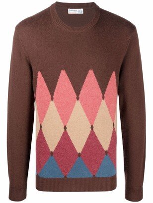 Argyle-Knit Cashmere Jumper