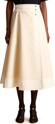 Olga Raw Edge Cotton Midi Skirt