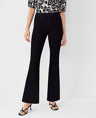 Tall Curvy Sculpting Pocket Mid Rise Boot Cut Jeans in Black