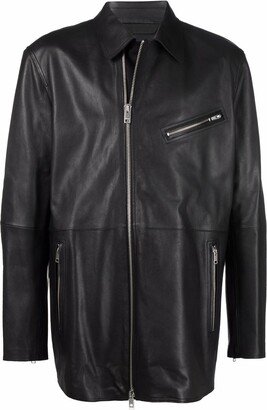 L-Ader off-centre lambskin jacket