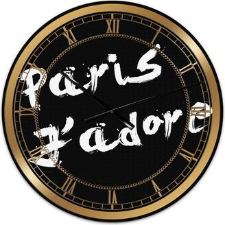 Designart Paris Jadore Oversized Fashion Wall Clock - 36 x 28 x 1