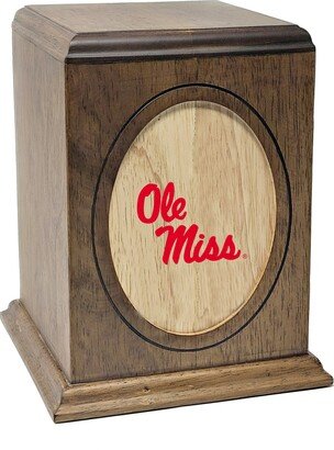 Ole Miss University Football Wooden Cremation Urn