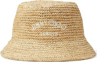 Atena embroidered-logo raffia hat