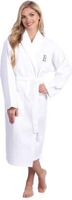 Authentic Hotel and Spa Monogrammed Turkish Cotton Unisex Waffle Weave Bath Robe