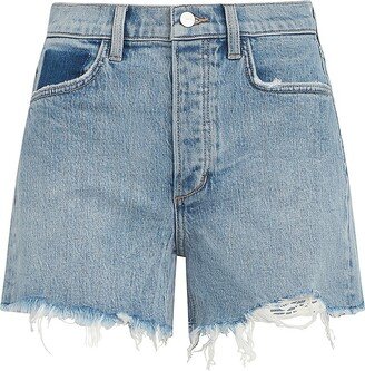 Alexa High-Rise Fringe Denim Shorts