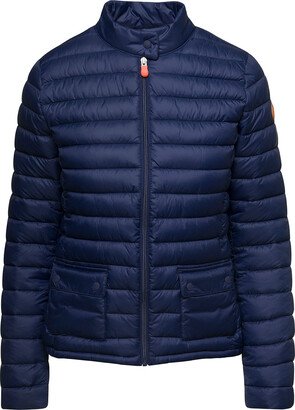 Blue Quilted Padded Blake Puffer Jacket Iwith Logo In Nylon Woman