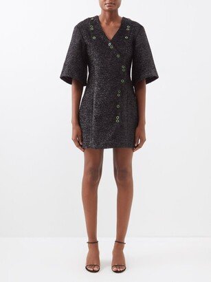 Recycled-blend Lurex Mini Wrap Dress