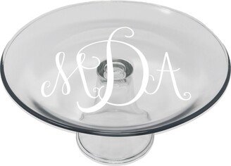 Personalized Glass Cake Plate Engraved With Your Custom Monogram