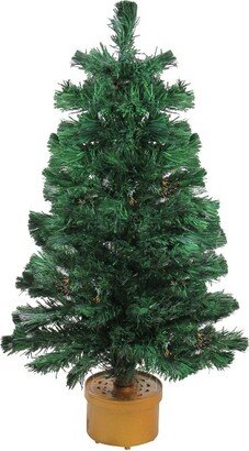 Northlight 3' Prelit Artificial Christmas Tree Color Changing Fiber Optic