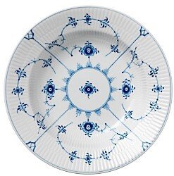 Blue Fluted Plain Rim Soup Plate