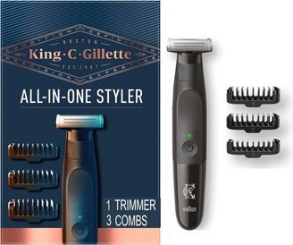 King C. XT3000 Men's Style Master Cordless Stubble Trimmer + 3 Attachment Combs