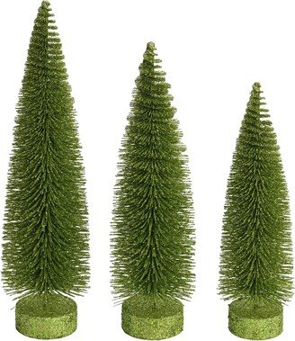 12-14-16 Lime Glitter Oval Pine Artificial Christmas Tree