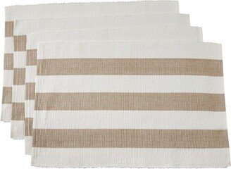 Saro Lifestyle Ribbed Placemat, 14x20 Oblong, Taupe (Set of 4)