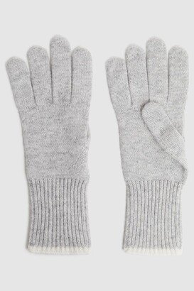 Wool Blend Contrast Trim Gloves