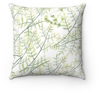 Pillow Cover, Floral Botanical, Sage Soft Green, Gray White, Simple Minimalist Decorative Pillowcase, Square Pillow Cover,