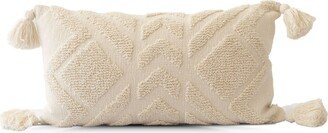 Clarice Art Deco Pillow Cover in Cream || Textured Handwoven Tufted Design