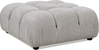 Marcel 36 inch Modular Modern Cocktail Ottoman, Pebble Gray Corduroy