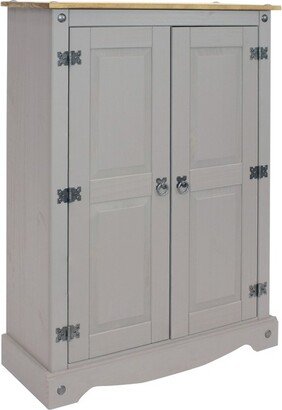 Sunnydaze Decor Sunnydaze 2-Door, 2-Shelf Accent Cupboard - Solid Pine - Gray - 43 H