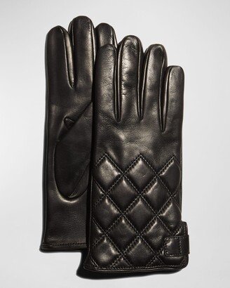 Guanti Giglio Fiorentino Men's Quilted Napa Snap Gloves with Cashmere Lining